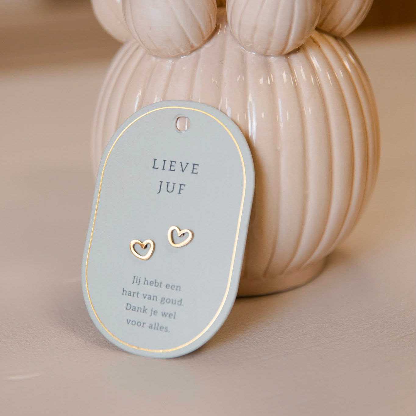 Oorbellen – Lieve Juf, jij hebt een hart van goud