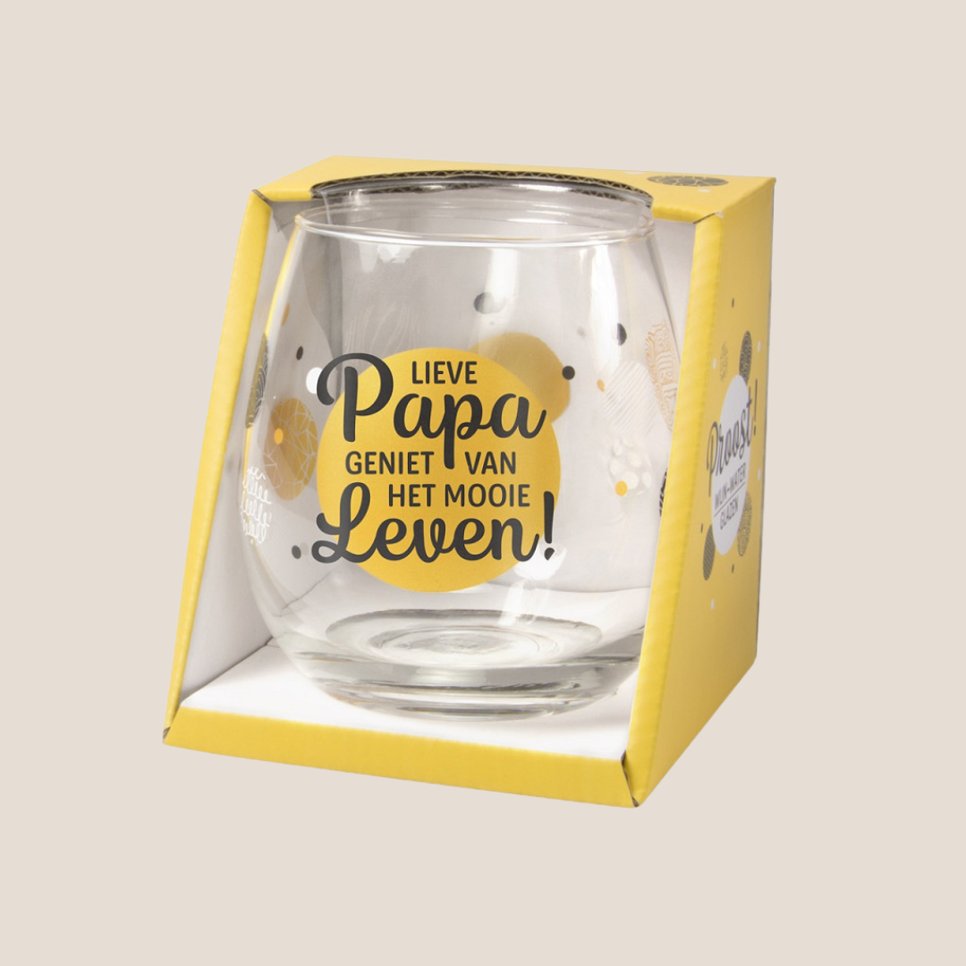 Waterglas - Lieve Papa geniet van het mooie leven