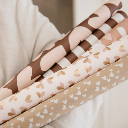 Dubbelzijdig Cadeaupapier - bloemen & confetti