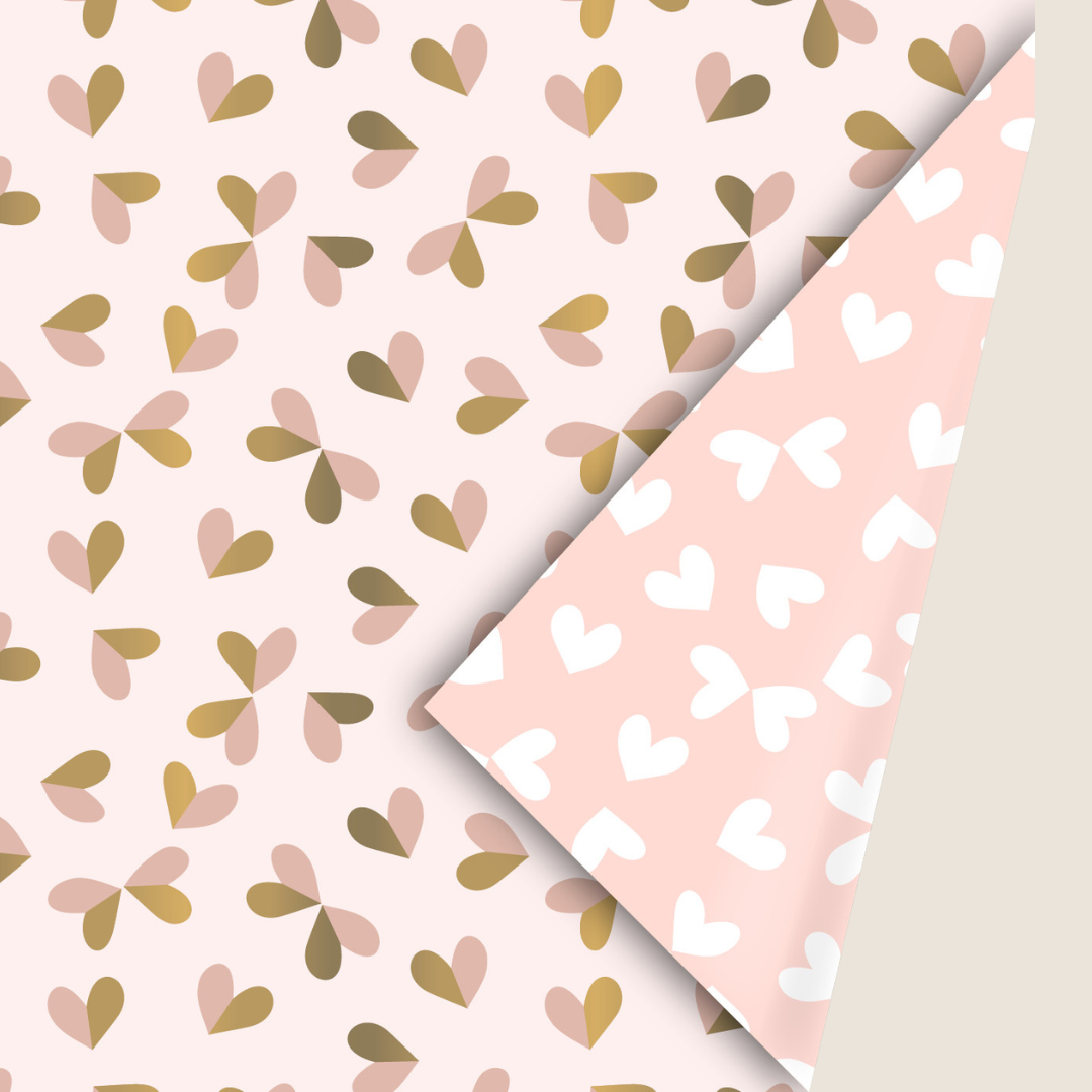 Dubbelzijdig Cadeaupapier - Butterfly Peach