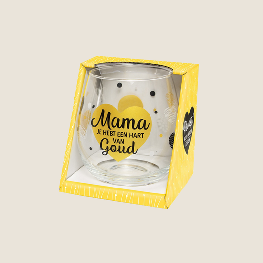 Waterglas - Mama je hebt een hart van goud