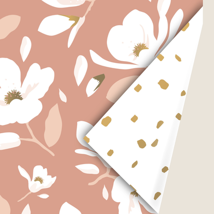 Dubbelzijdig Cadeaupapier - bloemen & confetti
