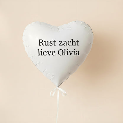 Helium Rouwballon - Wit Hart